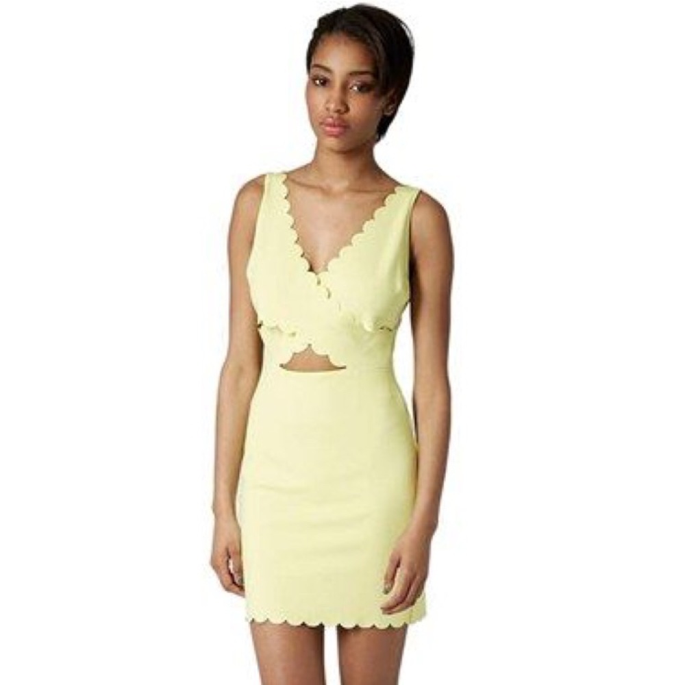 SCALLOPED BODYCON TOPSHOP DRESS